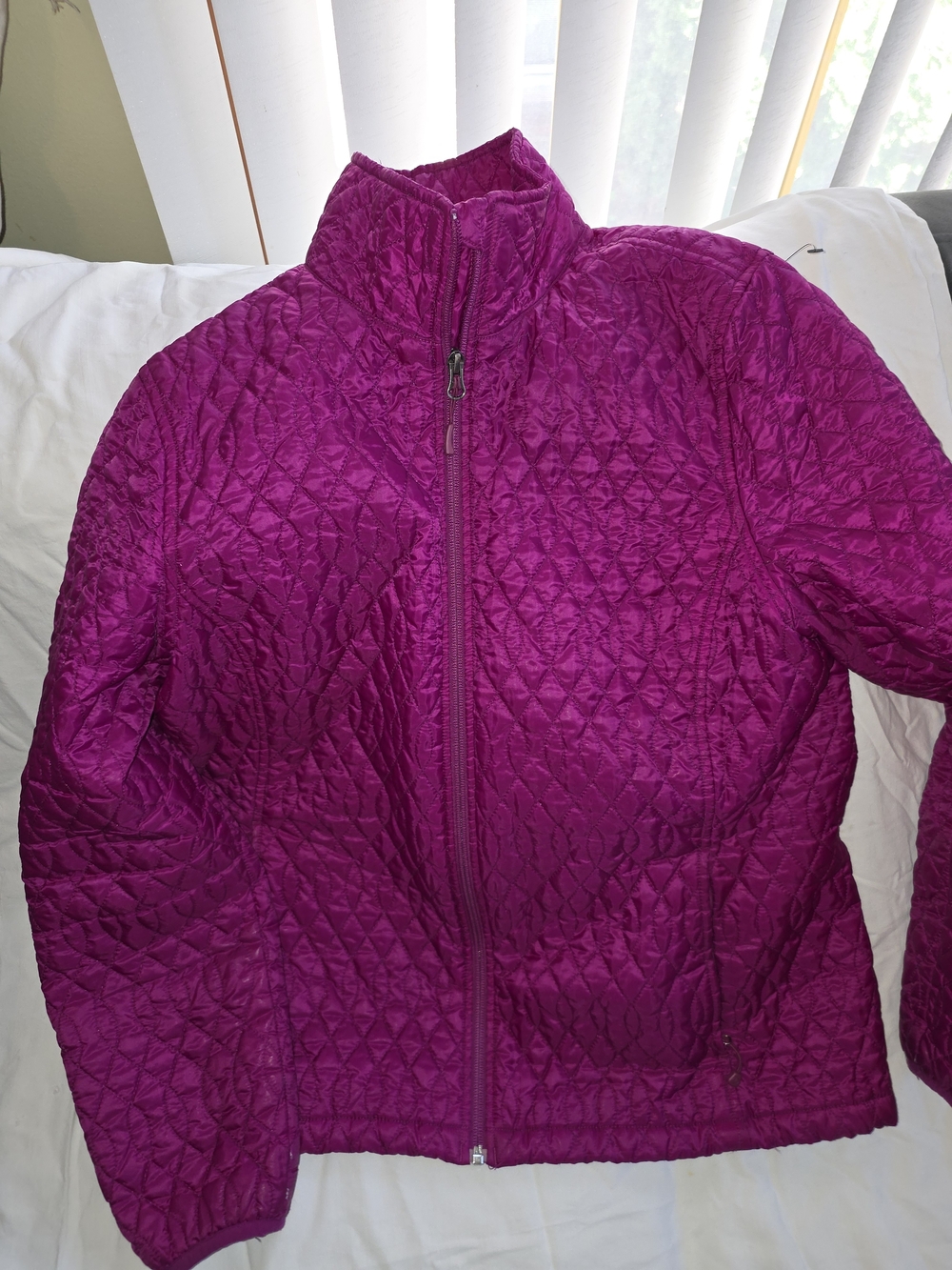 Lands' End Quilted Puffer Jacket in Bright Magenta
